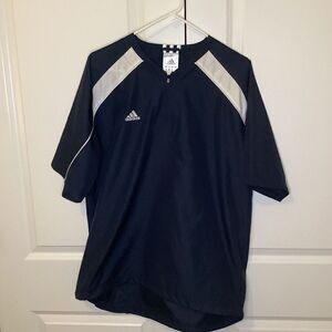 Mens Adidas Baseball Cage jacket Medium Navy Blue‎ / white